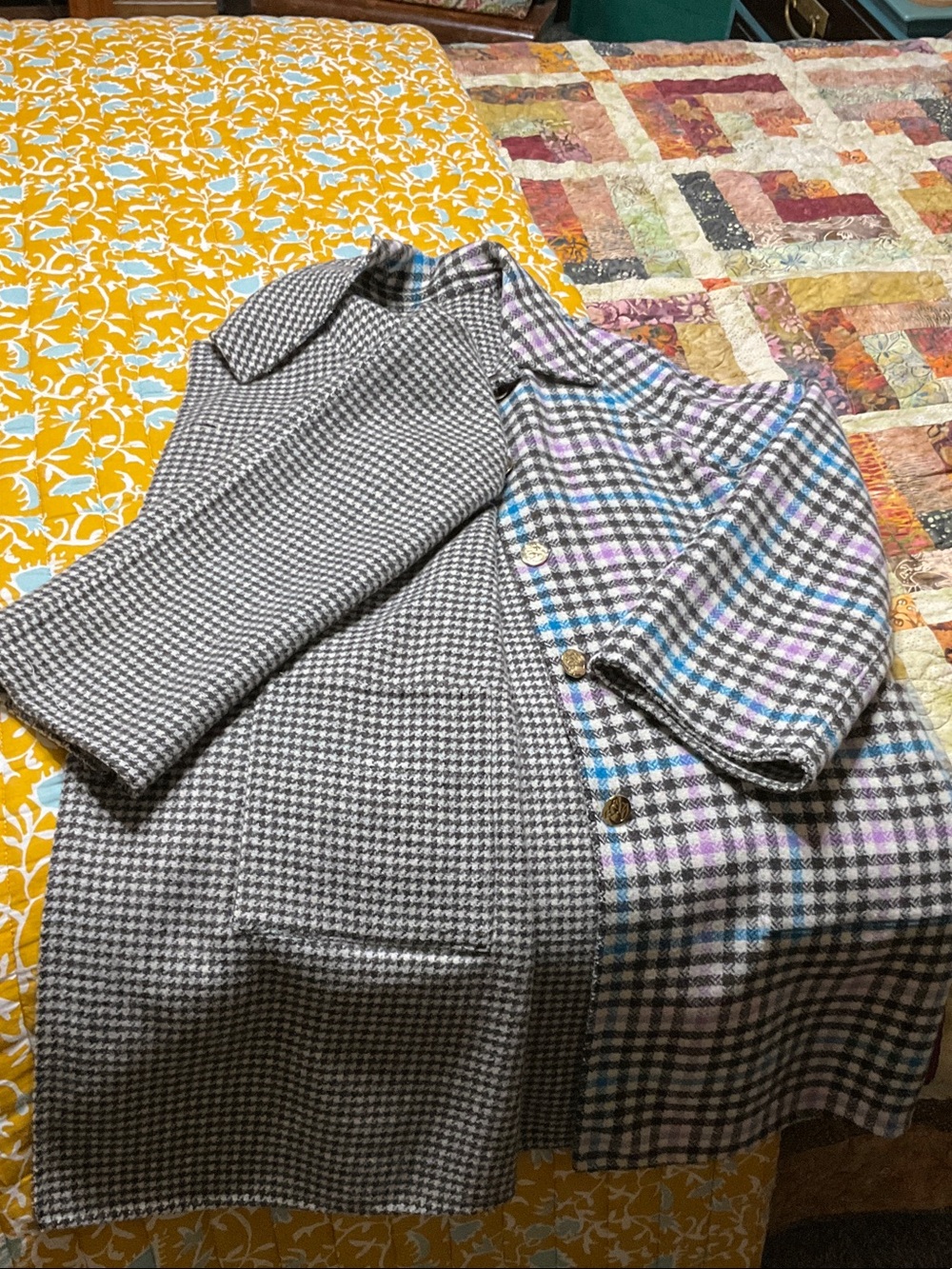 Draper James (Reece Witherspoon) Reversible Houndstooth Coat